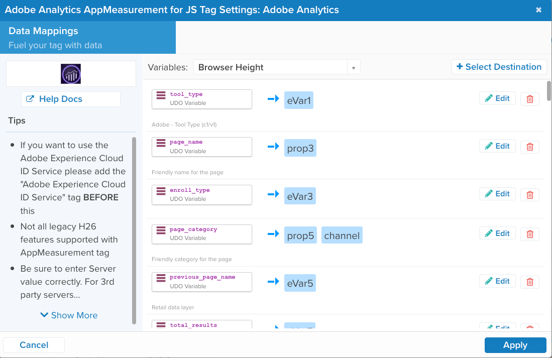 追加のAdobe Analytics移行例データマッピング 追加のAdobe Analytics移行例データマッピング